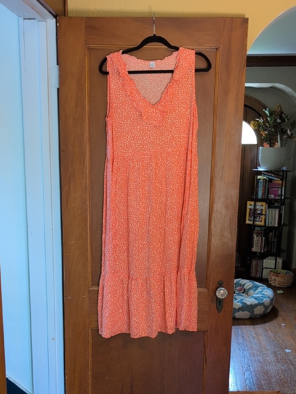 Old Navy Orange Polka Dot Midi Dress